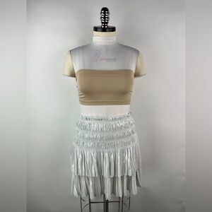 💚 3486. Mini Tiered Pearl Sheen Skirt